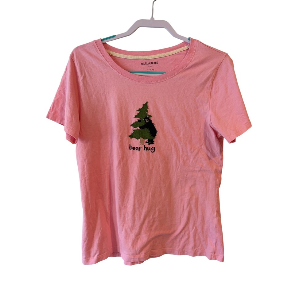 Little Blue House Hatley Pink Bear Hug Alaska Graphic T-Shirt Large